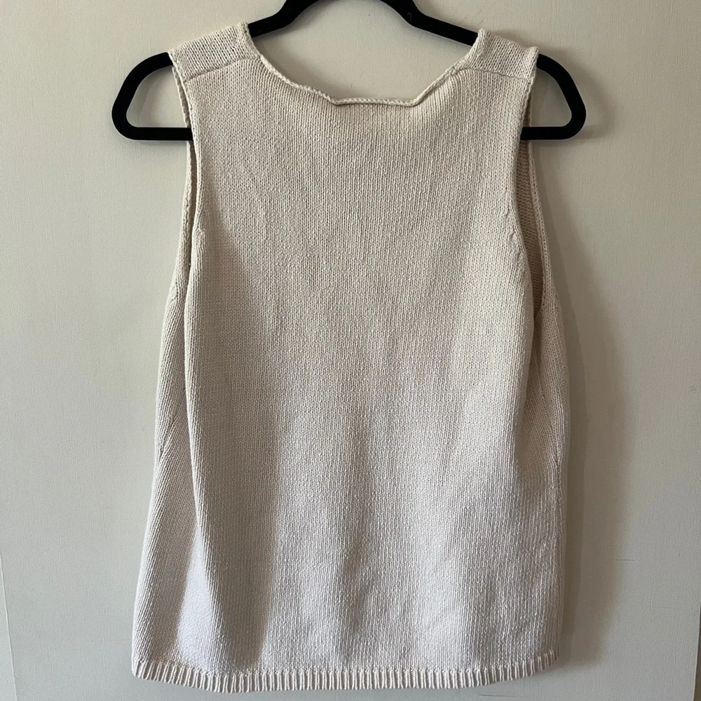 Liz Claiborne Cream Knit Tank Top - Picture 3 of 3